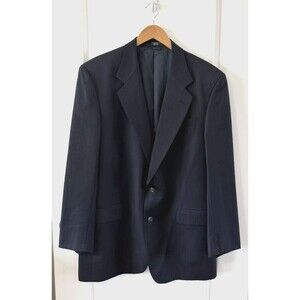 AMHERST & BROCK Vtg Black Striped BLAZER SUIT COAT JACKET Men's 41L